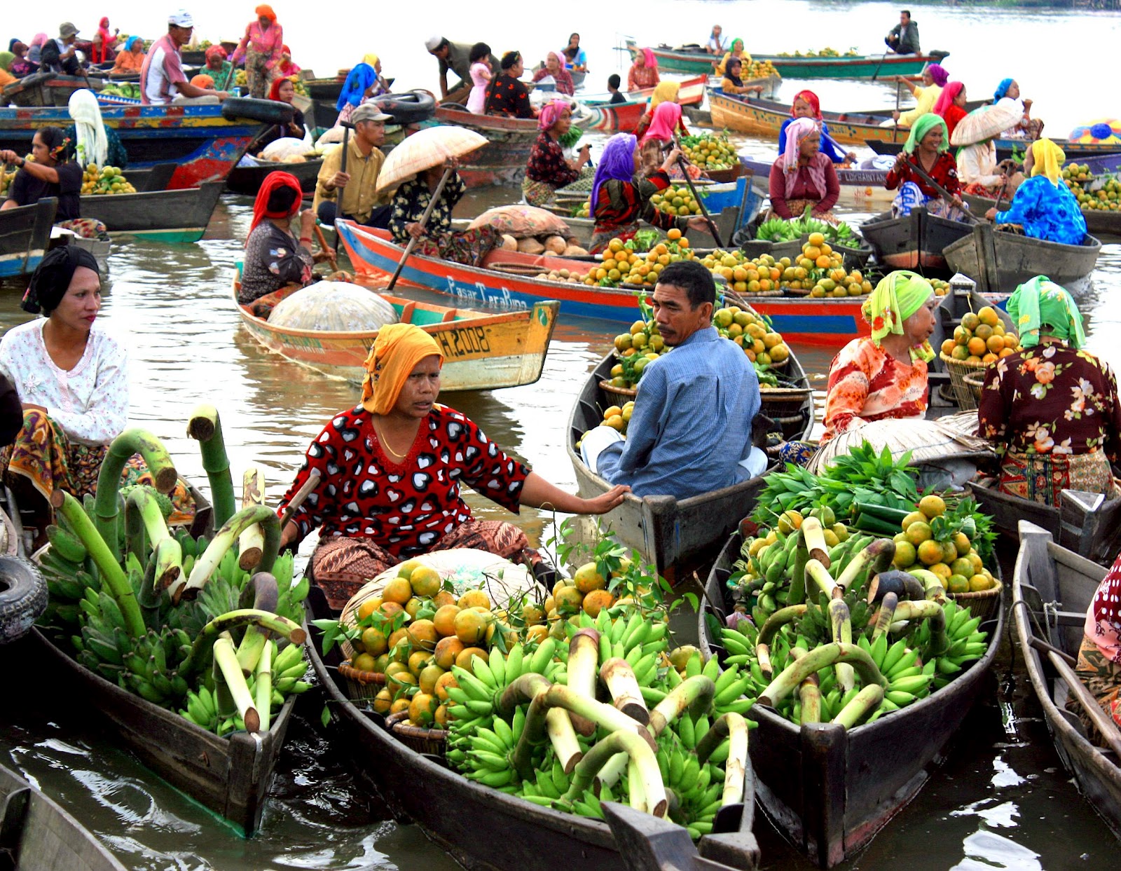 Floating Market South Kalimantan Banjarmasin City 